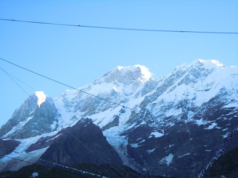 Snow Capped Himalayas, viewed from Kedarnath .