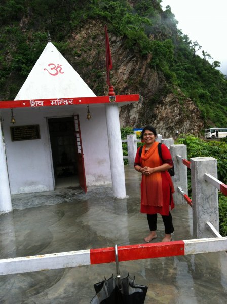 Temple by the side of Land slide. Shiva was watching it